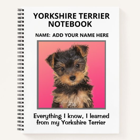 Carnet pour les amateurs de Yorkshire Terriers (Devant)