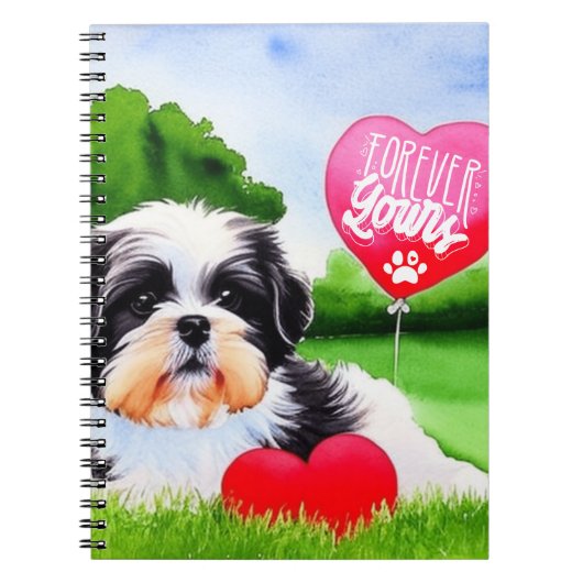 Carnet Pour toujours ton Shih Tzu Aquarelle (Devant)