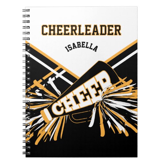 Carnet Pour une Pom-pom girl - Blanc, Or et Noir (Devant)