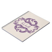 Carnet pourpre Chic Damask (Côté gauche)