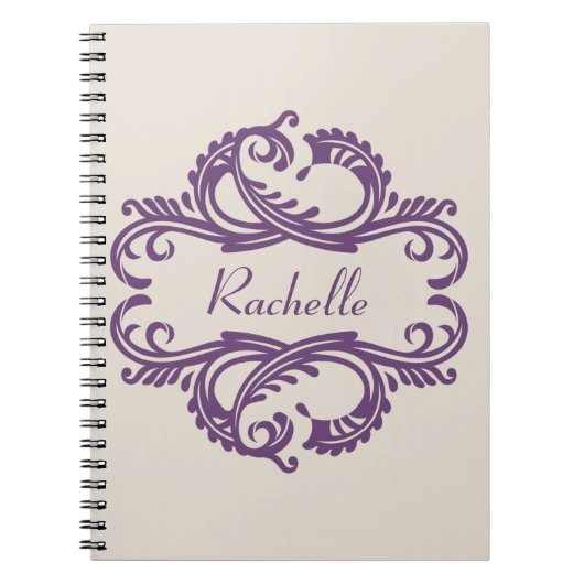 Carnet pourpre Chic Damask (Devant)