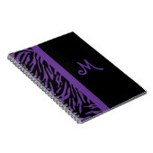Carnet pourpre de monogramme de rayure de zèbre (Côté Droit)