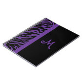 Carnet pourpre de monogramme de rayure de zèbre (Côté gauche)