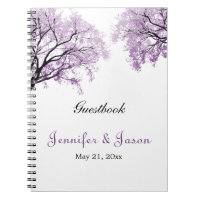 Carnet pourpre en pastel d'arbres - Guestbook