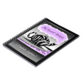 Carnet pourpre et noir de théière d'impression de (Côté gauche)