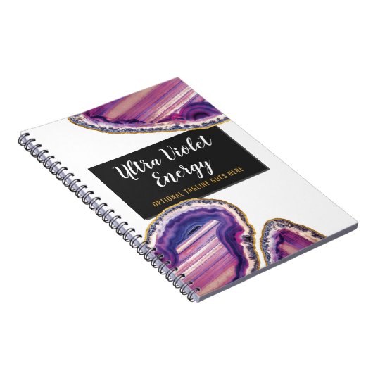 Carnet Pourpre ultra-violet de pierre gemme de tranche (Côté Droit)