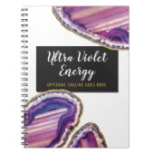 Carnet Pourpre ultra-violet de pierre gemme de tranche (Devant)