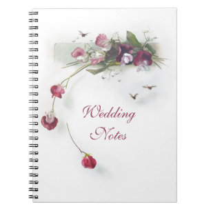 Carnet pourpre vintage de pois doux
