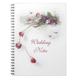 Carnet pourpre vintage de pois doux