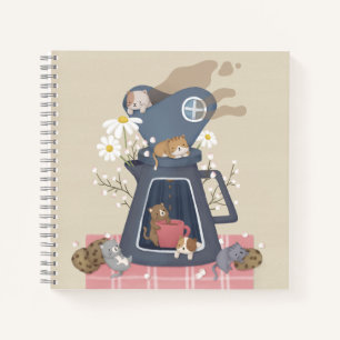 Carnet Poussière à café et chatons