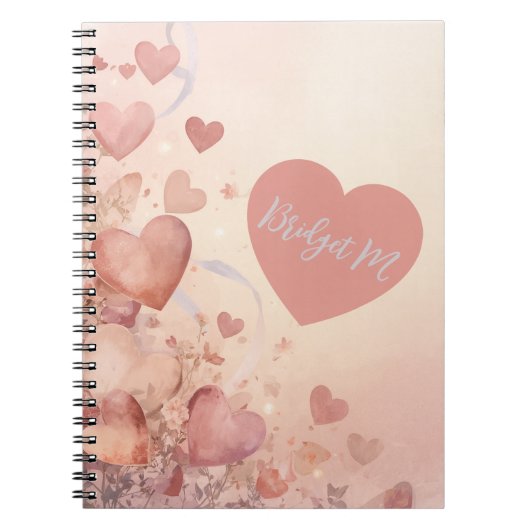 Carnet poussière de fée Rose Heart Cascade Monogramme Abs (Devant)