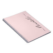 Carnet Poussière de rose Blush Nom Personnalisé (Côté Droit)