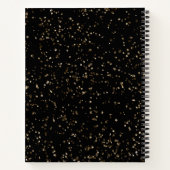 Carnet Poussière Parties scintillant or sur noir (Dos)