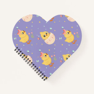 Carnet Poussin de Pâques mignon avec motif transparent à