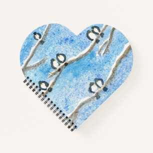 Carnet Poussins sur branches d'arbres en hiver Notebo nei