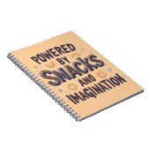 Carnet Powered by Snacks Imagination Funny Food Quote Typ (Côté Droit)