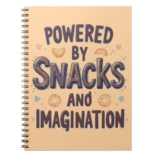 Carnet Powered by Snacks Imagination Funny Food Quote Typ (Devant)