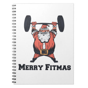 Carnet Powerful Santa Claus Weights Lifting