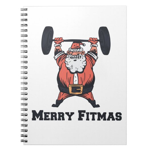 Carnet Powerful Santa Claus Weights Lifting (Devant)