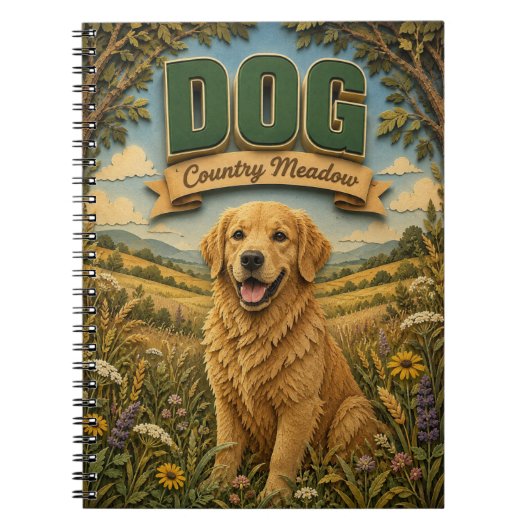 Carnet Prairie de campagne canine POPCUT (Devant)