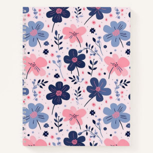 Carnet Prairie de Fleurs Sauvages Rose Bleu Clair Esthéti