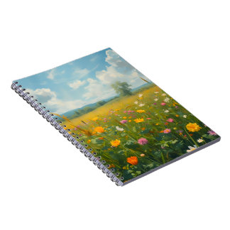 Carnet Prairie de fleurs sauvages vibrantes Style de pein