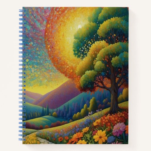 Carnet Prairie et fleurs Art coloré (Devant)