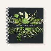 Carnet prairie sauvage | Black & Green Botanical Personna (Devant)