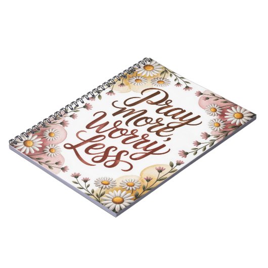 Carnet Pray more worry less notebook  (Côté gauche)