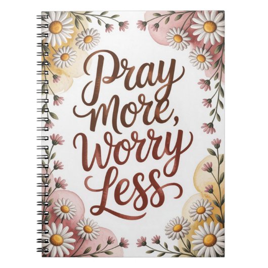 Carnet Pray more worry less notebook  (Devant)