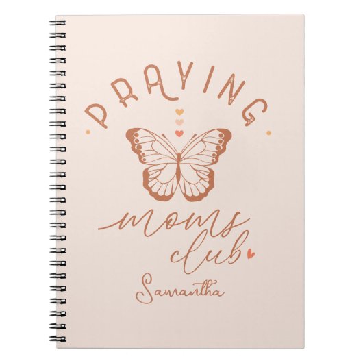 Carnet Praying Moms Club : Butterfly Boho Design Vintage (Devant)