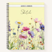 Carnet Pré avec fleurs sauvages d'aquarelle (Devant)