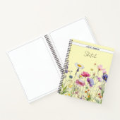 Carnet Pré avec fleurs sauvages d'aquarelle (Intérieur)