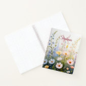 Carnet Pré fleur sauvage dans le nom de la fleur Monogram (Intérieur)