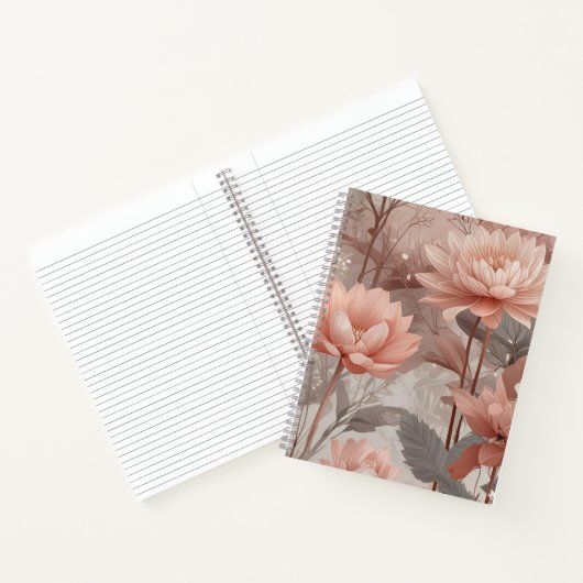 Carnet Pré floral en blanc et muscade (Intérieur)