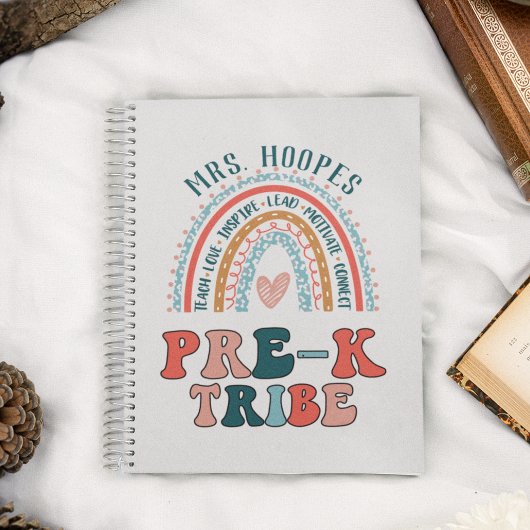 Carnet Pré-K Tribe Enseignant Cadeau personnalisé Arc-en-