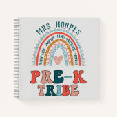 Carnet Pré-K Tribe Enseignant Cadeau personnalisé Arc-en- (Devant)
