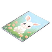 Carnet Pré mou : Lapin bébé dans les fleurs du printemps (Côté gauche)