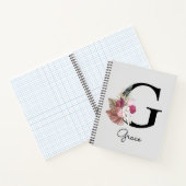 Carnet Premier G Monogramme rose Boho Girl Floral (Intérieur)
