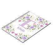 Carnet Premier Initial Plus Nom Elsie avec Fleurs (Côté gauche)