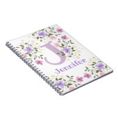 Carnet Premier Initial Plus Nom Jennifer avec Fleurs (Côté Droit)