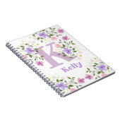 Carnet Premier Initial Plus Nom Kelly avec Fleurs (Côté Droit)