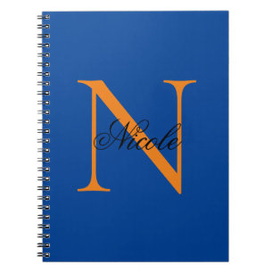 Carnet Premier monogramme manuscrit propre nom Deep Blue