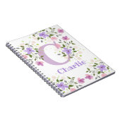 Carnet Premier nom initial plus Charlie avec fleurs (Côté Droit)