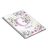 Carnet Premier nom initial plus Gina avec fleurs (Côté Droit)