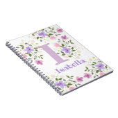 Carnet Premier nom initial plus Isabella avec fleurs (Côté Droit)