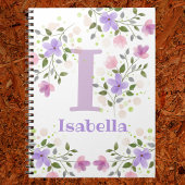 Carnet Premier nom initial plus Isabella avec fleurs