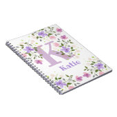 Carnet Premier nom initial plus Katie avec fleurs (Côté Droit)