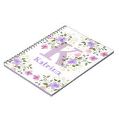 Carnet Premier nom initial plus Katrina avec fleurs (Côté gauche)