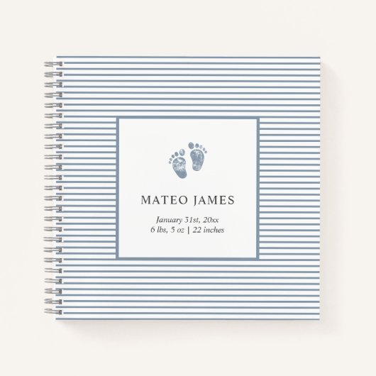 Carnet Première année Baby Memory Book Dusty Blue (Devant)